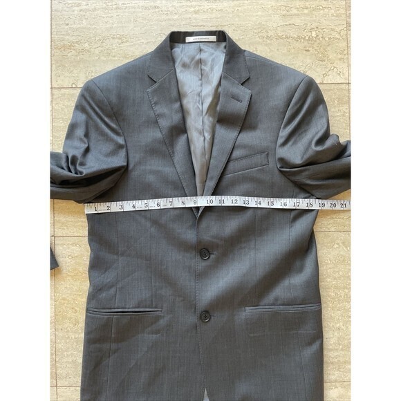 MURANO MENS GRAY 100%WOOL SINGLE Breast BLAZER SZ:36R Slim Fit - Picture 3 of 9